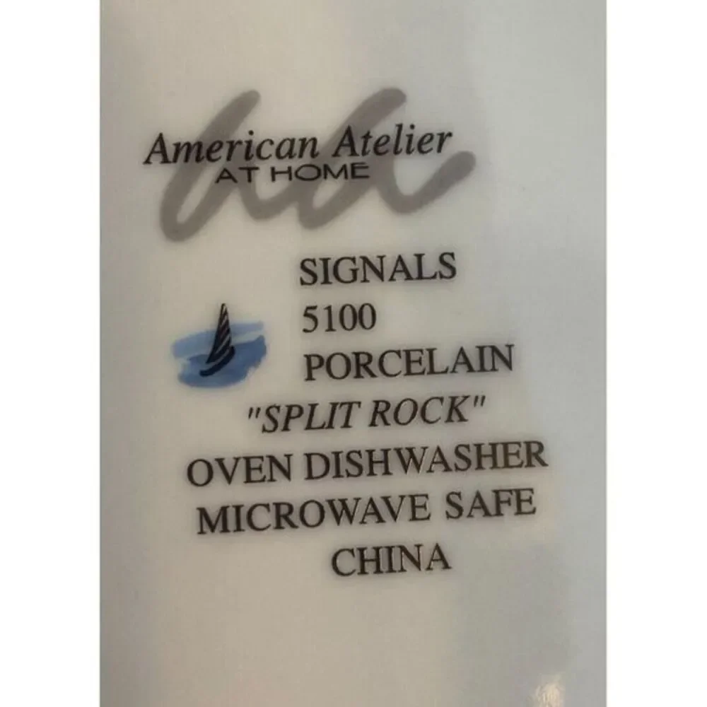 American Atelier Signals Salad Plate Split‎ Rock Lighthouse Nautical Sea